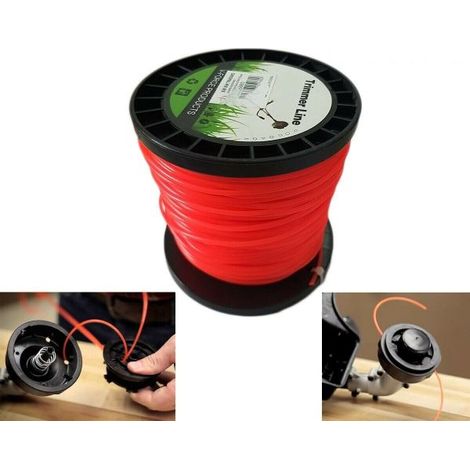 FILO PER DECESPUGLIATORE TONDO 3.0mm bobina 100mt taglaerba cavo matassa ROSSO