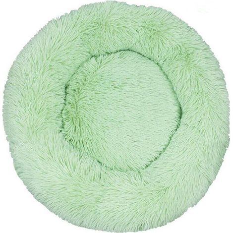 Niche pour chien, cabane ronde en peluche, tapis chaud d'hiver pour chien, tapis pour chien, accessoires pour animaux de compagnie, lit pour animaux (vert fruit, diamètre 50 cm) (1/5)