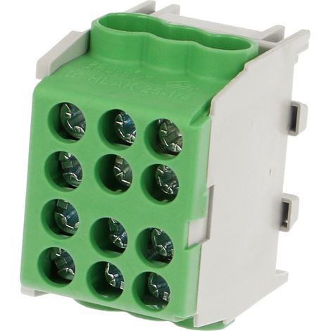 Bornier enclipsable sur rail DIN pour câble Terre – 2 entrées 25mm² – 4 entrées 16mm² – Raccordement électrique bis-electric – Markenartikel
