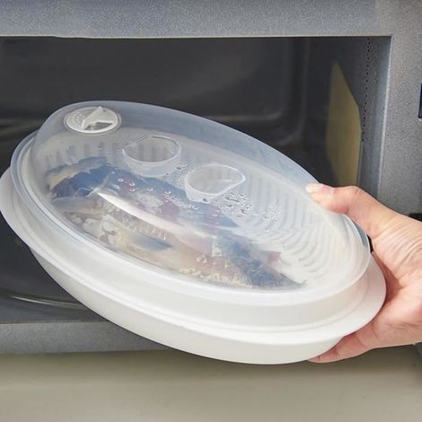 Cuisine Artisanat Four à Micro-Vapeur Poisson - Plastique Micro-Ondes Conteneurs pour Le Poisson Blanc TAPO2274 (1/4)