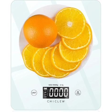 Balance de cuisine électronique, précision alimentaire 7 kg/1 g, avec plateau en verre trempé ultra-fin, écran LCD multifonction rétroéclairé AQUAFORGE