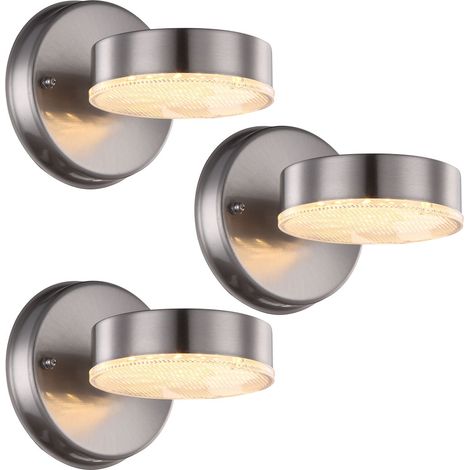 Lampada da parete per esterni Lampada per facciata in acciaio inox Lampada per porta d'ingresso a LED Lampada da giardino argento, 7W 450lm bianco caldo, L x A 11,5 x 11,5 cm, set da 3
