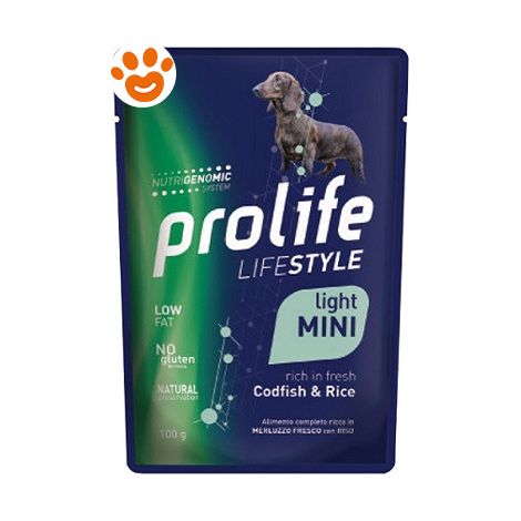 Prolife Dog Lifestyle Adult Light Mini Merluzzo e Riso - Prolife Dog Lifestyle Adult Light Mini Merluzzo e Riso - Bustina Da 100 Gr
