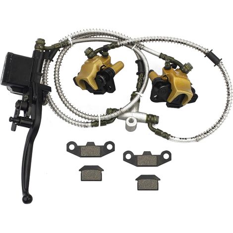 Ensemble d'Étrier De Maître Cylindre De Frein à Disque Avant Avec Plaquettes De Frein Remplacement pour 50cc 70cc 90cc 110cc 125cc ATV Quad (1/5)