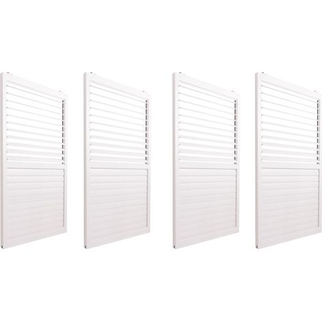 [NEUWERTIG] 4er-Set Aluminium Schiebetür für Pergola HHG-508, Terrassenüberdachung, Lamellenpaneel Modul, 206x369cm weiß (1/5)