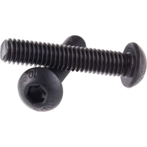 Matériel Clous Vis à Métaux - Acier au Carbone Hexagone Bouton Champignon Tête Boulons à Six Pans Creux Meubles Allen Vis Noir M6 x 16 (1/5)