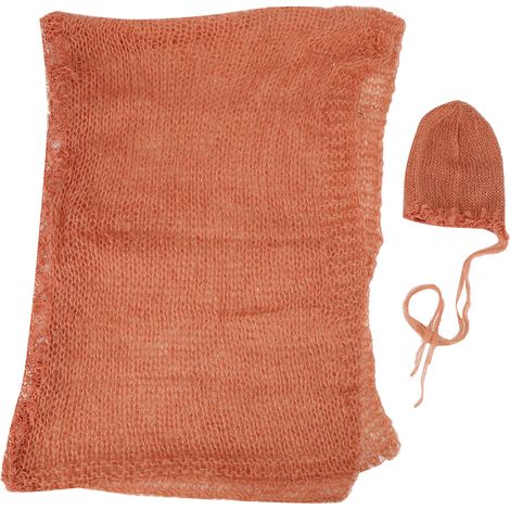 Fotogener Neugeborenen-Schlafsack, wiederverwendbares, dehnbares Stirnband und rosa Chrysanthemenmütze für ein Babykostüm (1/5)
