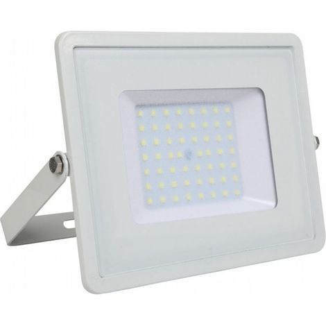 V-TAC PRO VT-56 Projecteur LED 50W slim blanc Chip Samsung smd Haute Lumens blanc froid 6400K - SKU 763 (1/5)