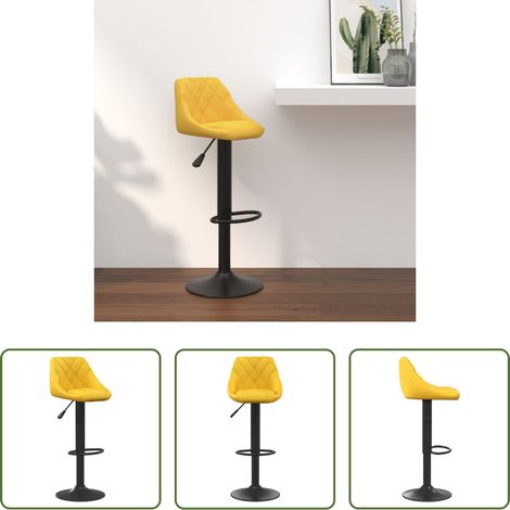 Tabouret de bar - Tabouret de bar Jaune moutarde Velours (1/5)