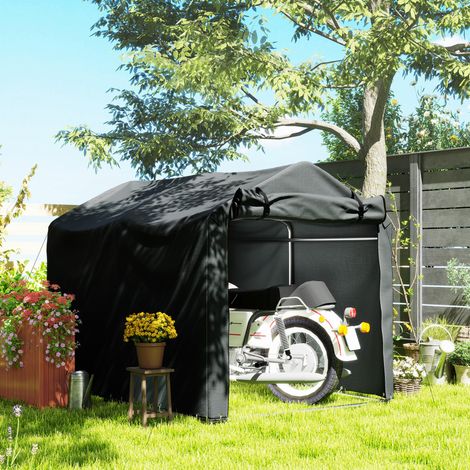 Abri de jardin 2 x 1.6 x 1.65 m abri vélo extérieur cadre en métal galvanisé. imperméable résistant aux UV. gris foncé