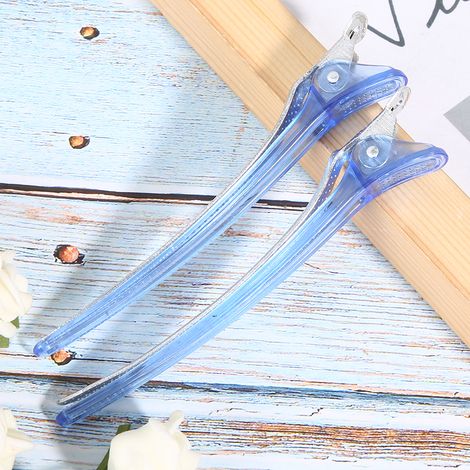 Lot de 10 pinces à cheveux en forme de bec de canard, épingles de coiffure pour salon de coiffure et barbier, bleu (1/5)