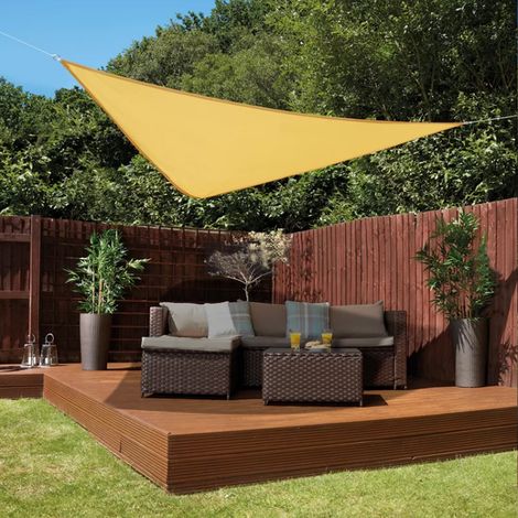 Sand Sun Shade Sail Garden Canopy Awning Sunscreen 98% UV Block Triangle 3x3x3m