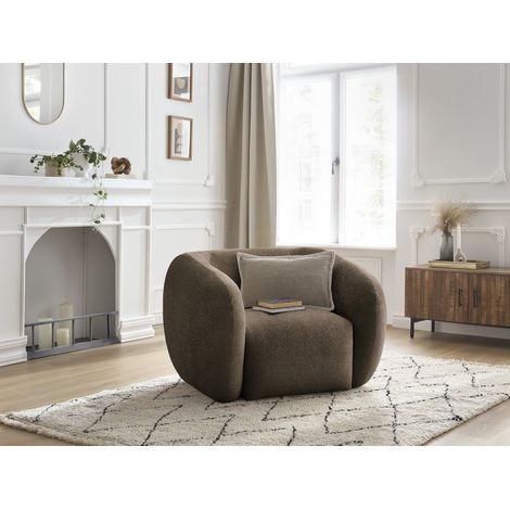 BOBOCHIC - Fauteuil CELINE tissu texturé   Marron (1/5)