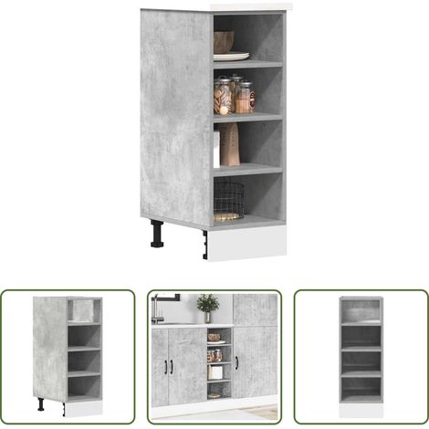 Küchenmöbel -  Unterschrank Riga Betongrau 30x44,5x81,5 cm Holzwerkstoff (1/5)