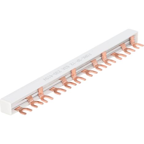 Bloc de jonction à vis en cuivre 12 bornes, barrette de connexion 63A 230-415V pour raccordement électrique (1/5)