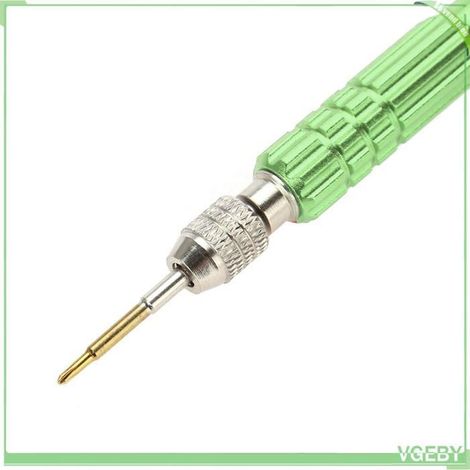 Tournevis de précision - FAFEICY - Kit 5 embouts (T5,T6,PH1.5,SL1.5,P0.8) - Acier chrome‑vanadium - Poignée verte (1/5)