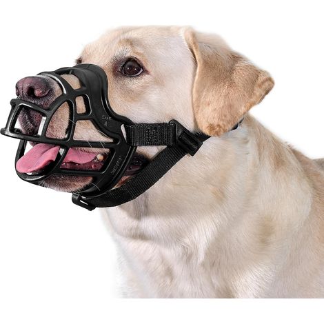 Muselière souple pour chiens en caoutchouc résistant avec sangle réglable Convient pour les chiens de moyenne et grande taille Prévention des aboiements et morsures - Taille XL (5) (1/5)