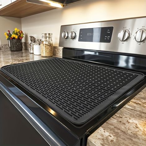 Housses pour plaques de cuisson - Tapis de protection pour plaque de cuisson électrique en silicone - Protecteur pour cuisinière céramique de 28 X 20, Housse pour plaque de cuisson en verre résistante (1/5)
