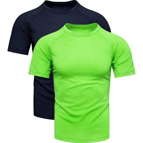 Herren-T-Shirt-Doppelpack in Marineblau und Aquamarin – Größe L