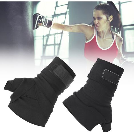 Paire de Bandes Élastiques de Boxe 3M Noir en PU pour Entraînement Muay Thai et Arts Martiaux (1/5)