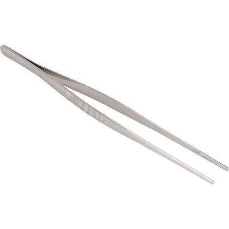 Küchenpinzette aus Edelstahl mit gezahnter Spitze, Lebensmittelzange, Kochwerkzeug für den Hausgebrauch, Silber (1/5)