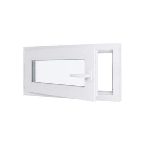 Finestra in PVC - Triplo vetro - Bianco - 800 mmx400 mm cm