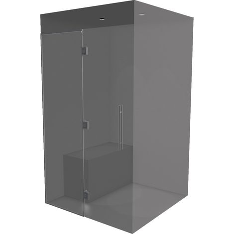 Hamam-Kabinen-Bausatz mit verglaster Wand zum Befliesen 120 x 120 mit Dampfgenerator 2