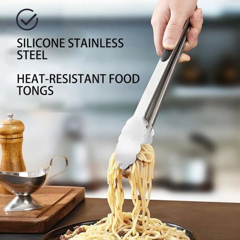 Pince Cuisine - Lot de 3 - Acier Inoxydable - Poignée Silicone - Barbecue et - 19,5/26,5/32,5 cm CASSETTE RECHARGE POUR SEBUMET (1/5)