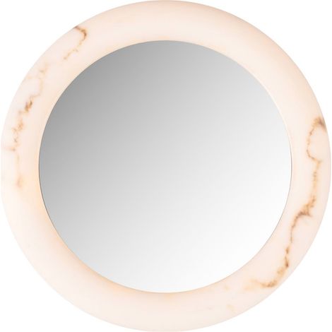Applique murale ronde avec miroir intégré - blanc veiné (1/5)