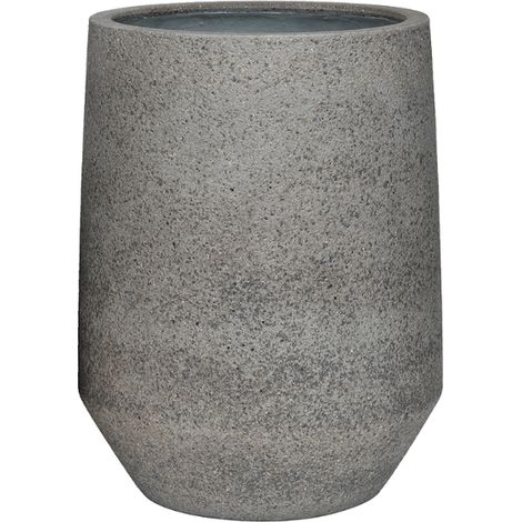 Pot de fleurs haut Harith design moderne gris dioriet pour extérieur et intérieur Ø40 x H48 cm - PANGIVO (1/2)