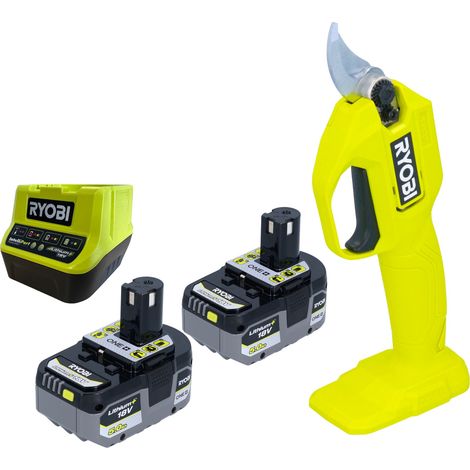 RYOBI RY18SCA Akku Gartenschere 18 V 25 mm + 2x Akku 5,0 Ah + Ladegerät