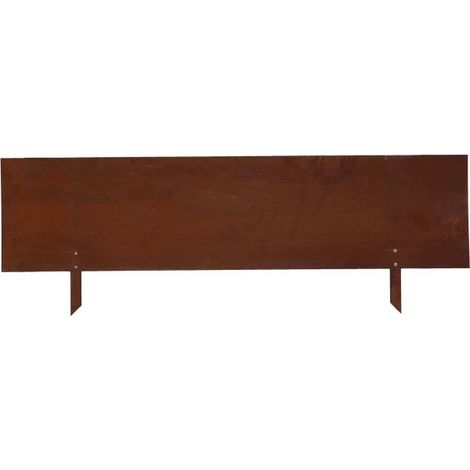 Bordure de jardin en acier effet rouillé 105 x 35 cm (1/3)