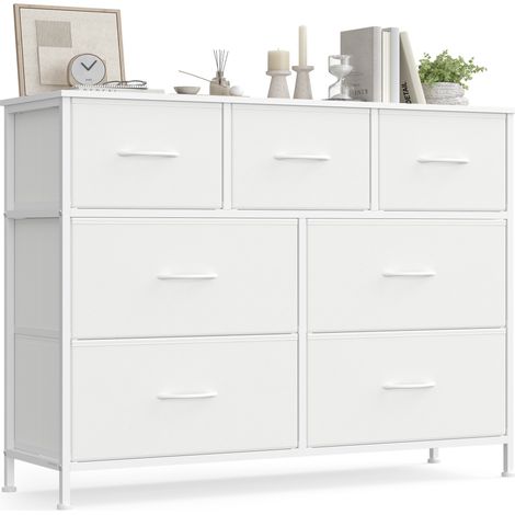 Songmics – Commode enfant 7 tiroirs – Acier, panneau MDF, tissu non-tissé – Dimensions 30 x 98,8 x 73,7 cm – Rangement élégant pour chambre et couloir