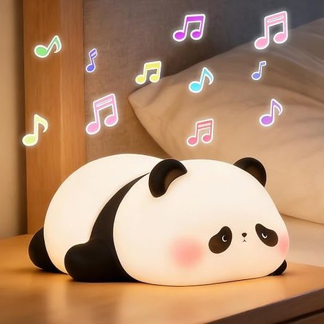 Veilleuse Panda Bruit Blanc, Lampe Chevet Silicone Alimentaire (1/5)