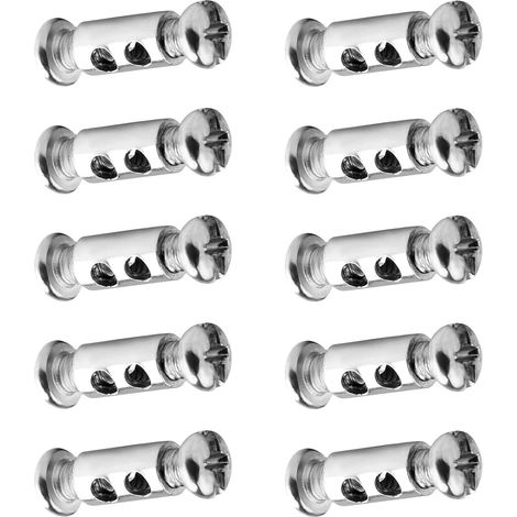 Clips pour câble métallique pour câbles métalliques et câbles de diamètre 1-2 mm, 10 pinces pour câble avec bouchon à vis terminal, pinces doubles pour câble en acier et fil (10+argent) (1/5)