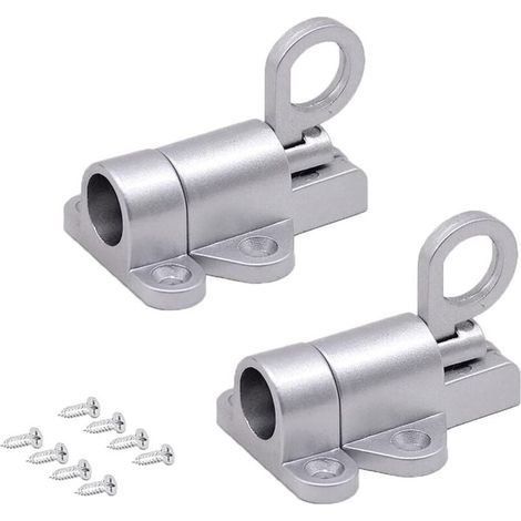 Verrou Porte Automatique Aluminium 2 Pièces Loquet à Ressort pour Balcon Jardin Fenêtres Armoires (1/4)