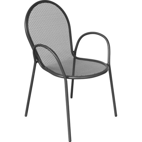 Sessel im Freien im Außenstuhlgarten mit Eisenstruktur Distrikt - Black