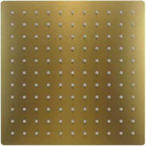 TRADE SHOP - Soffione Doccia Ultra Slim Quadrato 25x25cm Oro Satinato Attacco Universale ½ Bagno 87882 -