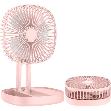 Mini-Wandventilator, faltbarer Tischventilator, elektrisch, USB-aufladbar, Luftzirkulator, kleiner rosa Tischventilator. (1/5)