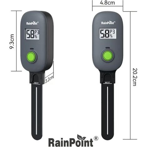 RAINPOINT Humidimètre numérique pour sol Capteur de sol pour plantes Humidité du sol Température