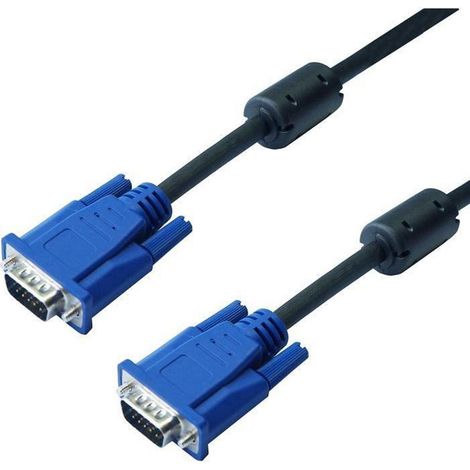 Cable VGA HD15 Male 10m - Permet de relier entre eux pour une liaison Video. tout appareil equipe d'embases HD15 (1/3)