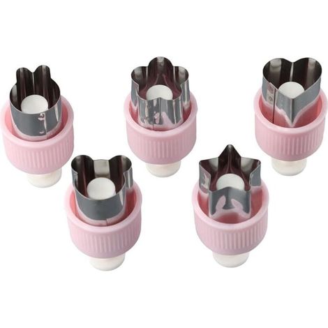 Mini emporte-pièce en acier inoxydable, anneau à gâteau et à pâtisserie, coupe-légumes en forme de 5 pièces, moules à tampons de fruits à faire soi-même (1/5)
