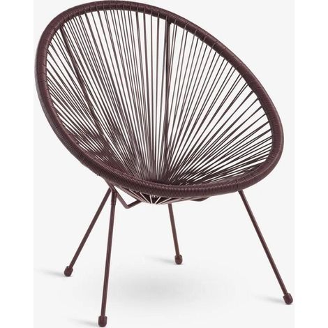ORION91oficial® - Sillón Hawái de Exterior Acero y Ratán Sintético Color Berenjena Exterior Jardín Ancho 74 x Alto 84 x Fondo 85 cm - spaziORION91 - Unidad (1/5)