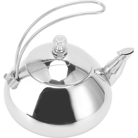 Théière professionnelle en acier inoxydable 1,5 L avec infuseur intégré et couvercle amovible, couleur argent. (1/5)