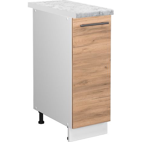 Armadio cucina dispensa alto Fame-Line, Rovere dorato, 30 cm , PL Marmo, Vicco