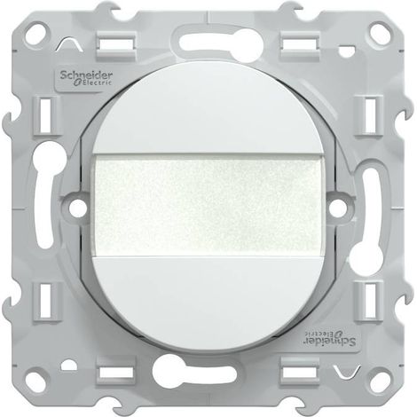 Ovalis - poussoir à fermeture avec porte-étiquette - 10AX - Blanc (S320266) (1/4)