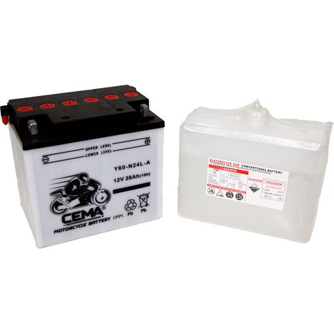 Batería de moto Y60-N24L-A  Plomo ácido C60-N30L-A