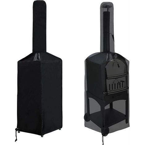 Protection pour four à pizza - Accessoire barbecue - Noir (160x37x50x103cm) (1/4)