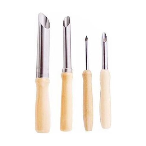 Nazalus-Vente Outils Perforatrice Demi Ronde pour Poterie Céramique Modelage Sculpture Gravure Argile Ciseaux Couteau, Acier Inoxydable, Lot de 4 (1/5)