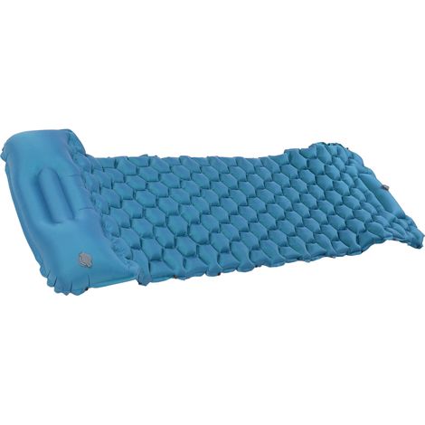 Matelas de Camping Gonflable à Pompe au Pied pour Randonnée et Voyage - Bleu Paon (1/5)